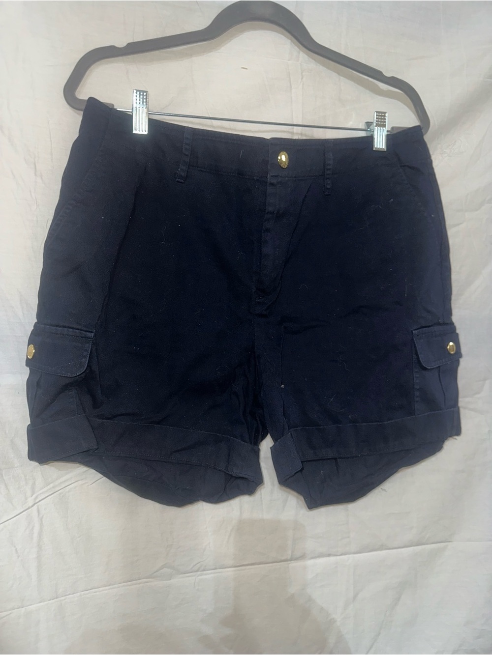 Chaps Navy Roll-Cuff Navy Blue Cargo Shorts